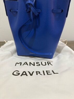 Mansur Gavriel Blue Mini Bucket Bag